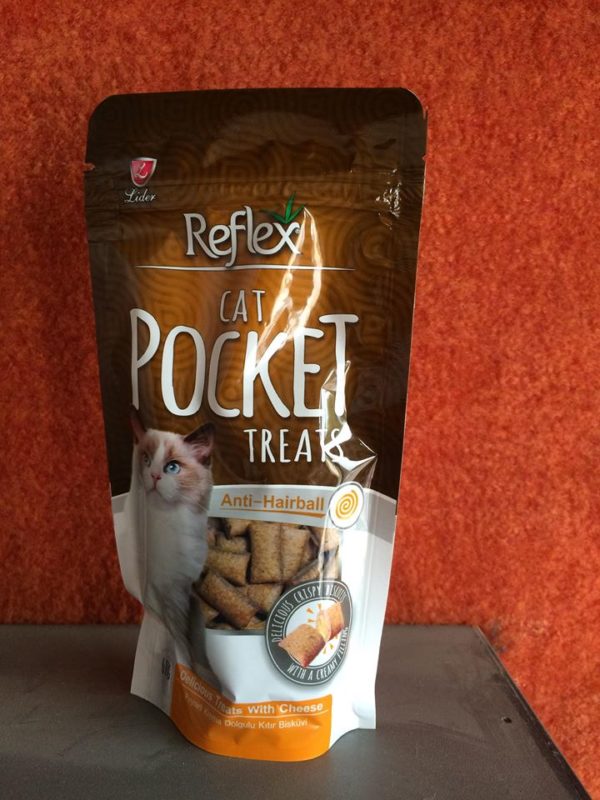 Reflex pocket cat treats for anti hairball