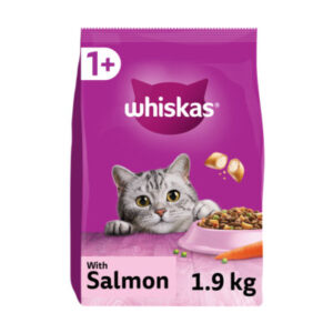 Whiskas 1+Adult Dry Cat  Food-Salmon Flavour (1.9kg)
