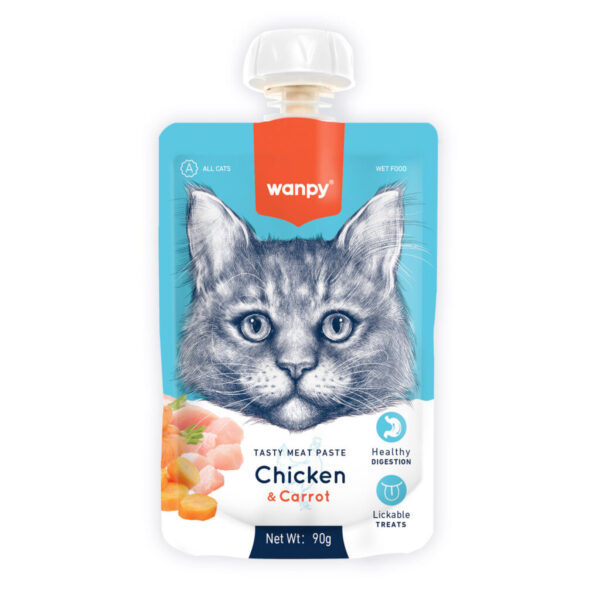 Wanpy Tasty Meat Paste Chicken & Carrot Flavour 90 Grams