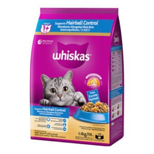 Whiskas 1+ Adult Dry Cat Food Hairball Control  (1.1kg)