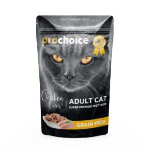 Prochoice Chicken and Liver Chunks in Jelly For Adult Cats (Grain Free)– 85 Gram