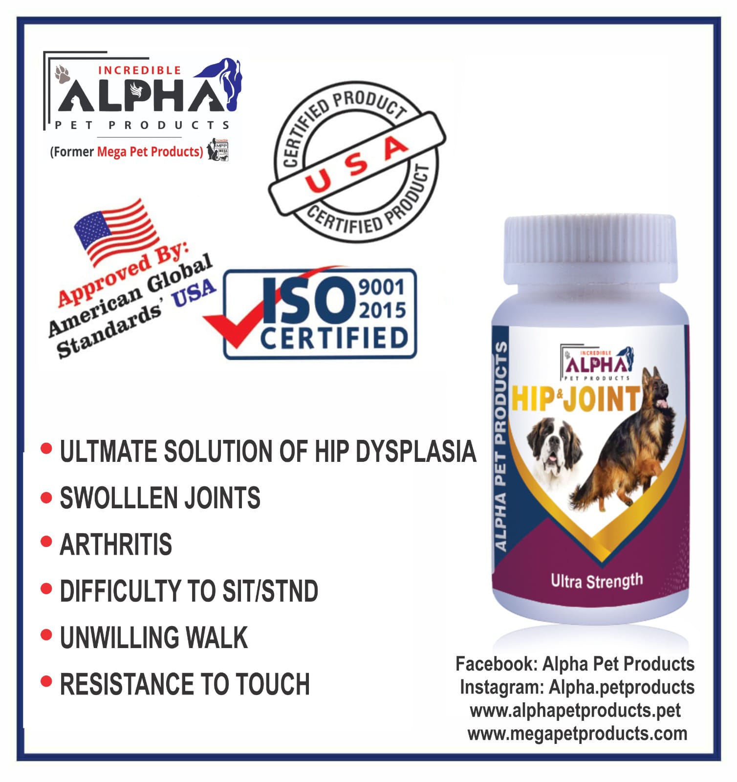 Alpha Hip & Joint Supplement For Dogs