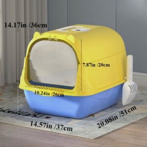 Fully Enclosed Cat Face Covered  Litter Box