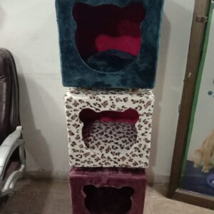 Soft Velvet Wooden Cat House