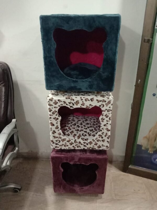 Soft Velvet Wooden Cat House