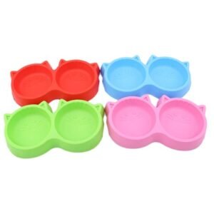 Cat Face Double Food Bowl For Cats