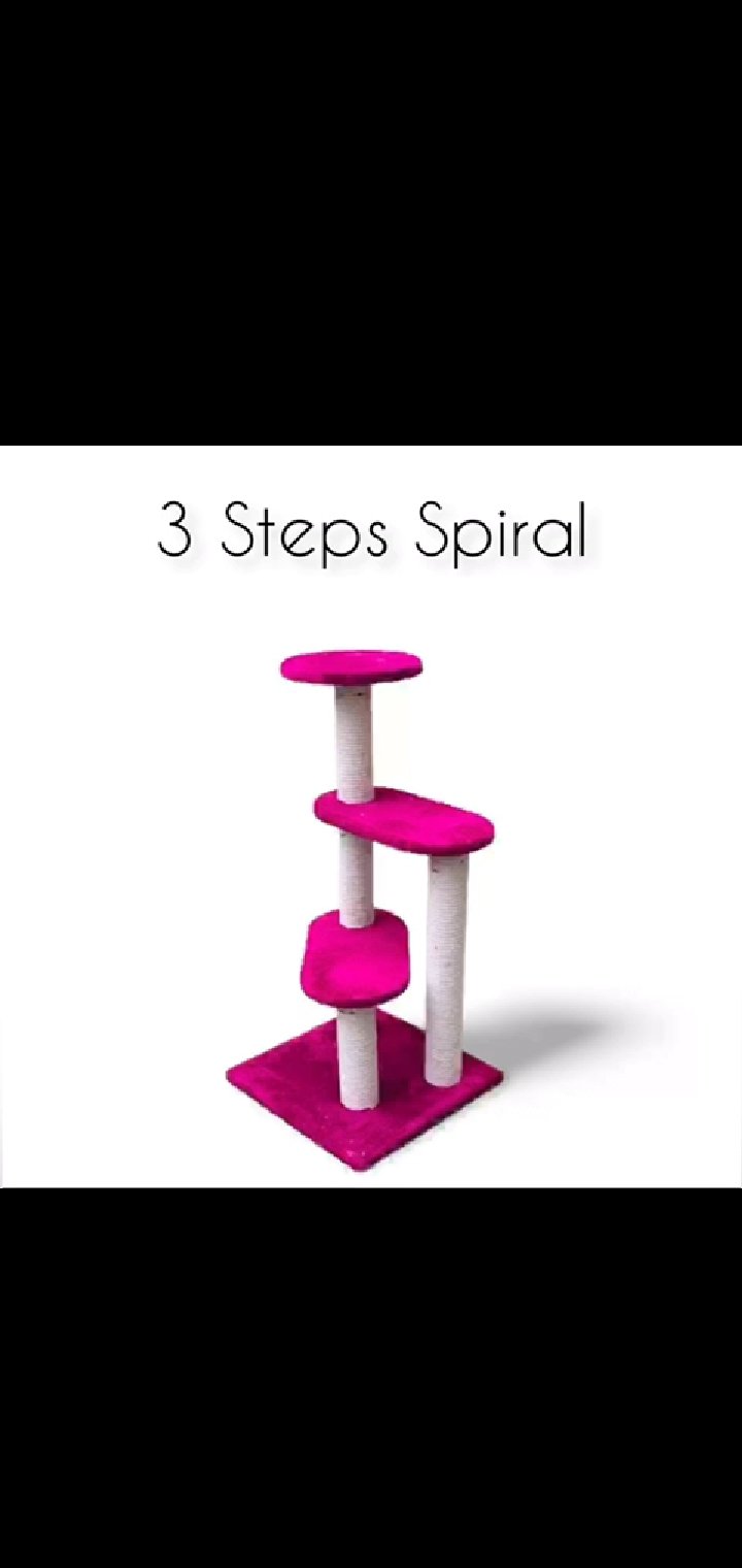 3 Steps Spiral Shape Cat Scratch Post