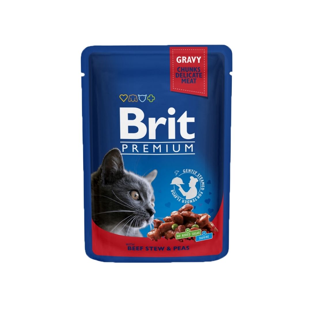 Brit Premium Jelly With Beef Stew & Peas For Adult Cats