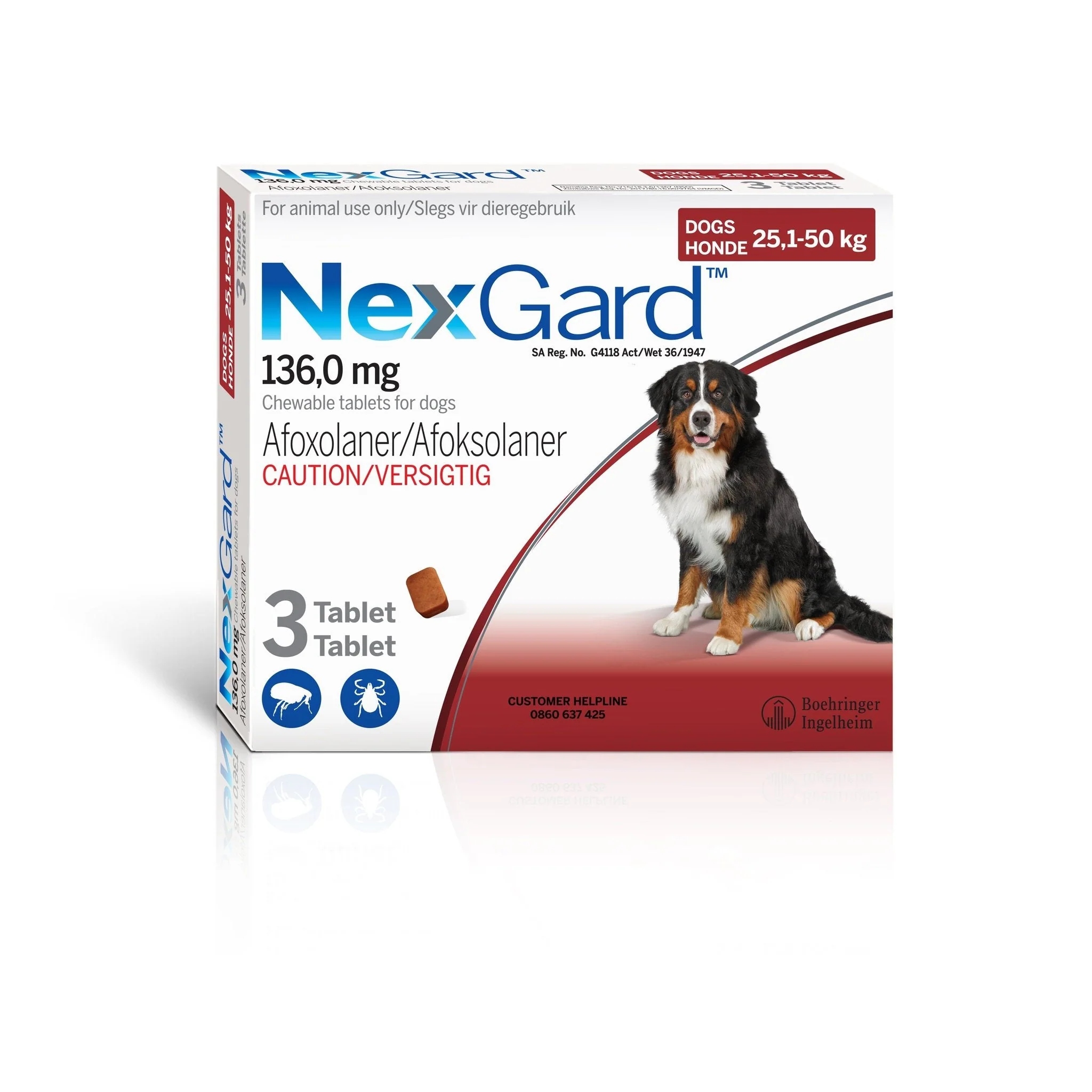 NexGard 136 mg chewable tablets for dogs
