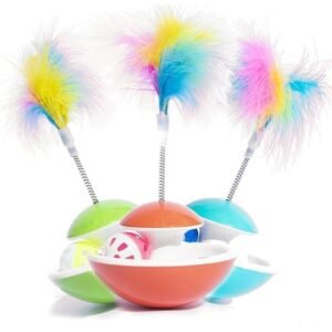 Plastic Spring Toy With Ball For Cats
