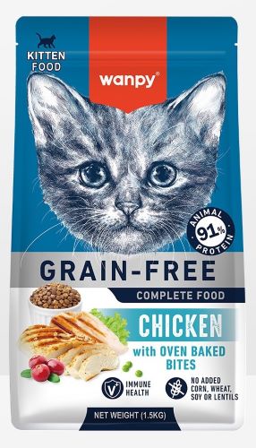 Wanpy Grain-Free Kitten Dry Food-Chicken (1.5kg)