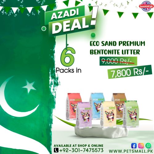 Eco Sand Super Premium Bentonite Litter-10L (6 Bags Deal)