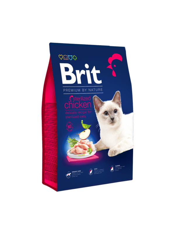 brit premium by nature sterilized adult dry cat food chicken (1.5kg)