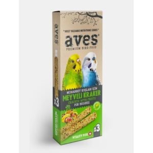 aves premium bird food for budgies cracker with fruits (3 sticks)