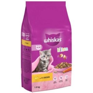 whiskas 2 12 month kitten dry cat food chicken flavour (1.9 kg)