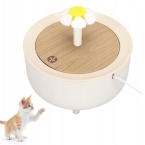 wooden cat water fountain