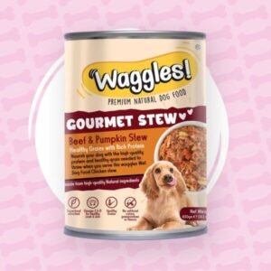 waggles canned food for dogs beef & pumpkin gourmet stew (400g)