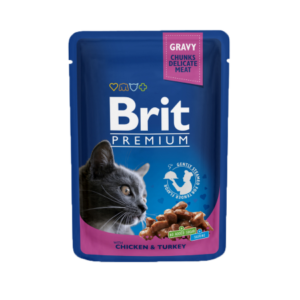 Brit Premium By Nature Gravy Chunks Adult Jelly Cat Food-Chicken & Turkey (100g)