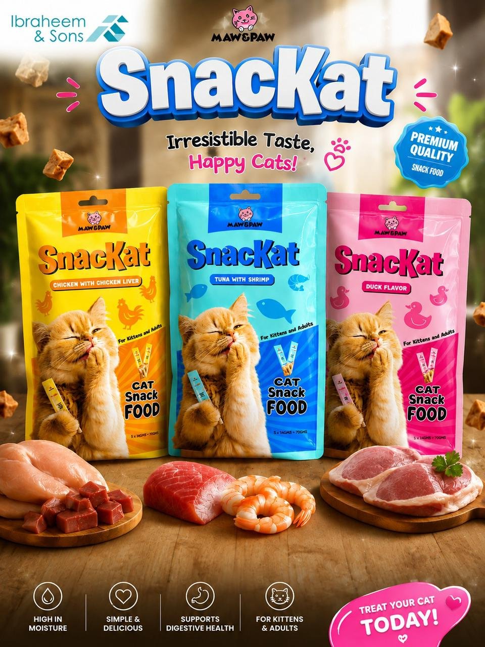 Snackat Creamy Treats for kitten and adult Cats (5x14gm)